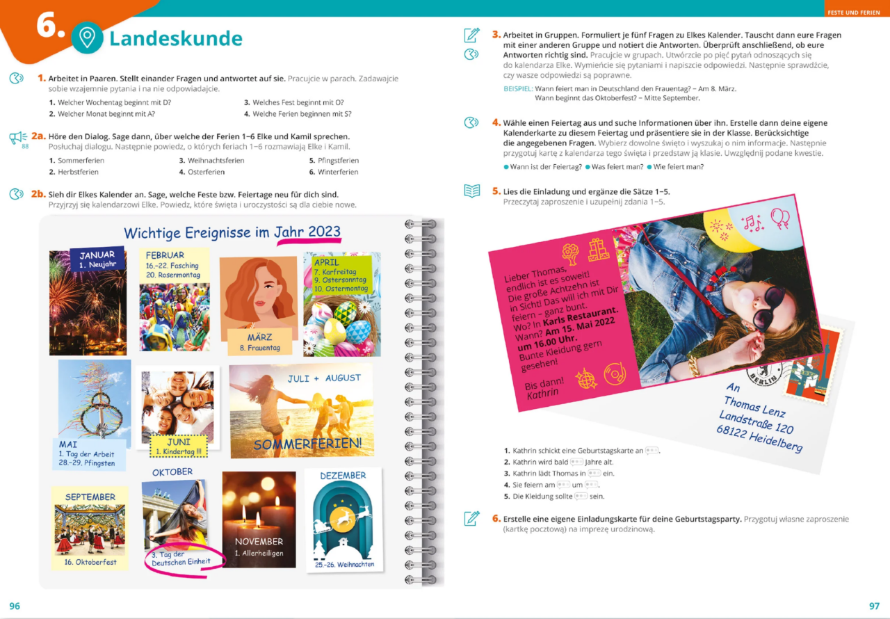 Sprawdzian Z J Niemieckie Cele Wakacyjny - Natürlich auf Deutsch - klasa 7 » Wydawnictwa Szkolne i Pedagogiczne